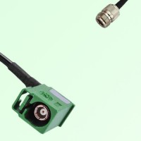 FAKRA SMB E 6002 green Female Jack Right Angle to N Female Jack Cable