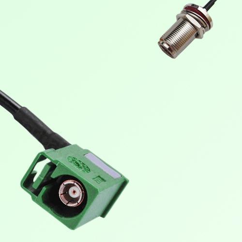 FAKRA SMB E 6002 green Female Jack RA to N Bulkhead Female Jack Cable FAKRA SMB E 6002 green Female Jack RA to N Bulkhead Female Jack Cable