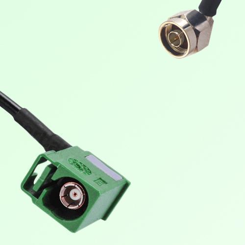 FAKRA SMB E 6002 green Female Jack RA to N Male Plug RA Cable