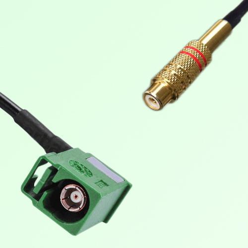FAKRA SMB E 6002 green Female Jack RA to RCA Female Jack Cable