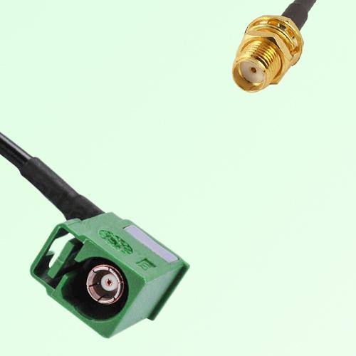 FAKRA SMB E 6002 green Female Jack RA to SMA Bulkhead Female Cable