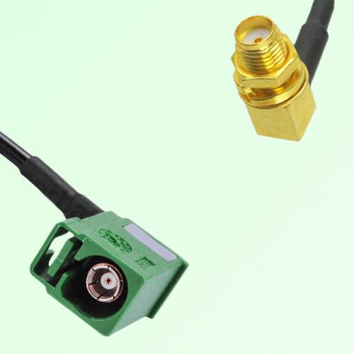 FAKRA SMB E 6002 green Female Jack RA to SMA Bulkhead Female RA Cable