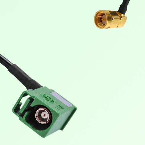FAKRA SMB E 6002 green Female Jack RA to SMA Male Plug RA Cable