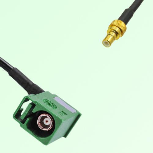 FAKRA SMB E 6002 green Female Jack Right Angle to SMB Male Plug Cable