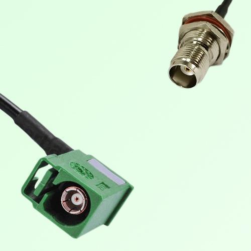 FAKRA SMB E 6002 green Female Jack RA to TNC Bulkhead Female Cable