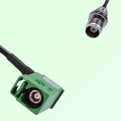 FAKRA SMB E 6002 green Female RA to TNC Front Mount Bulkhead Female Cable