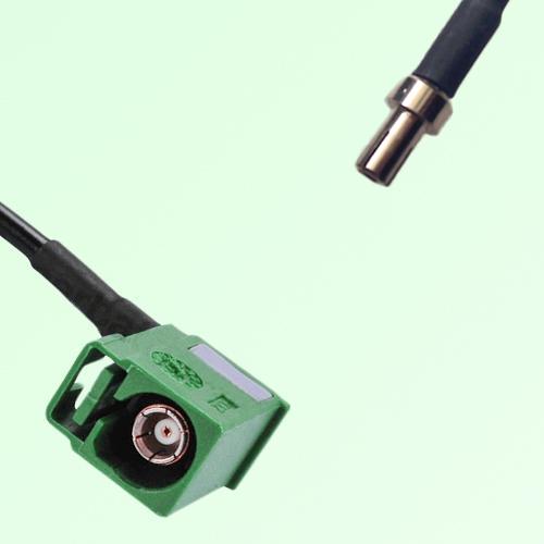 FAKRA SMB E 6002 green Female Jack Right Angle to TS9 Male Plug Cable