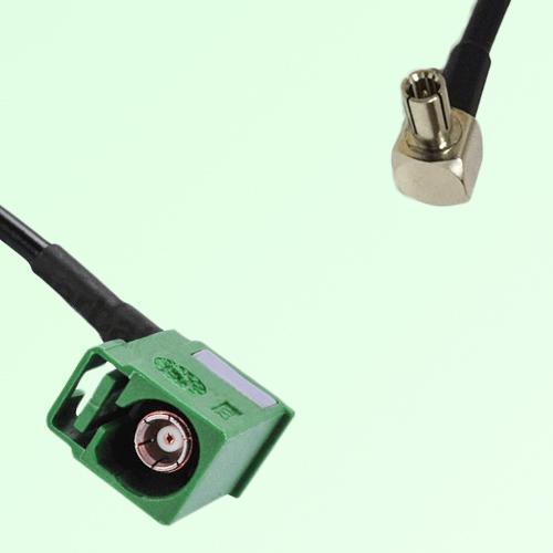 FAKRA SMB E 6002 green Female Jack RA to TS9 Male Plug RA Cable