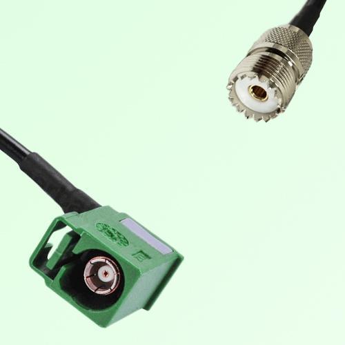 FAKRA SMB E 6002 green Female Jack RA to UHF Female Jack Cable