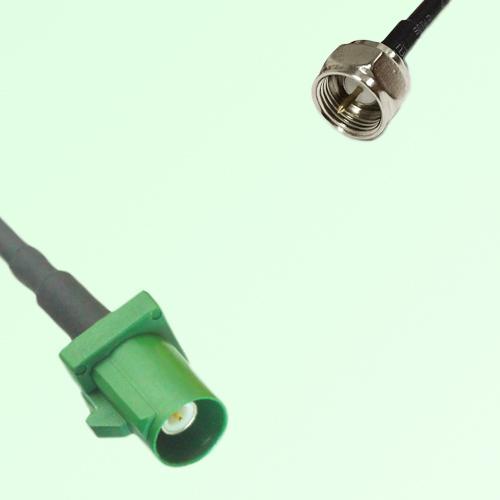FAKRA SMB E 6002 green Male Plug to F Male Plug Cable