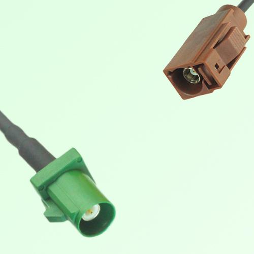FAKRA SMB E 6002 green Male Plug to F 8011 brown Female Jack Cable
