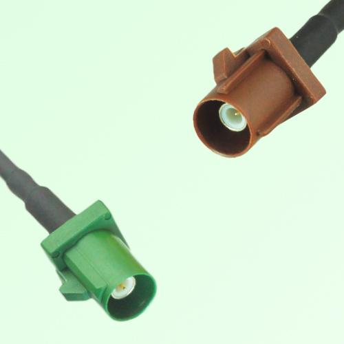 FAKRA SMB E 6002 green Male Plug to F 8011 brown Male Plug Cable