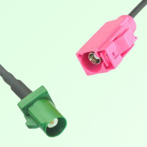 FAKRA SMB E 6002 green Male Plug to H 4003 violet Female Jack Cable
