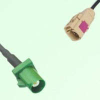 FAKRA SMB E 6002 green Male Plug to I 1001 beige Female Jack Cable