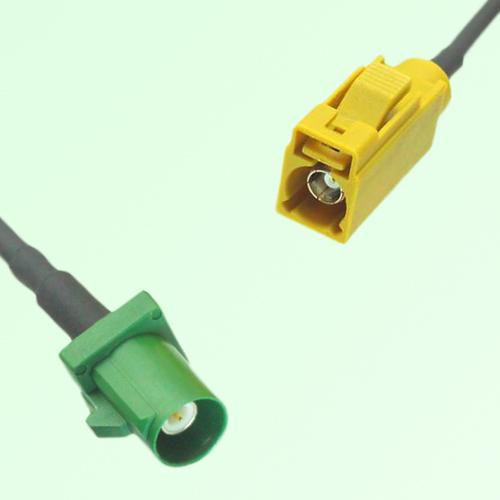 FAKRA SMB E 6002 green Male Plug to K 1027 Curry Female Jack Cable