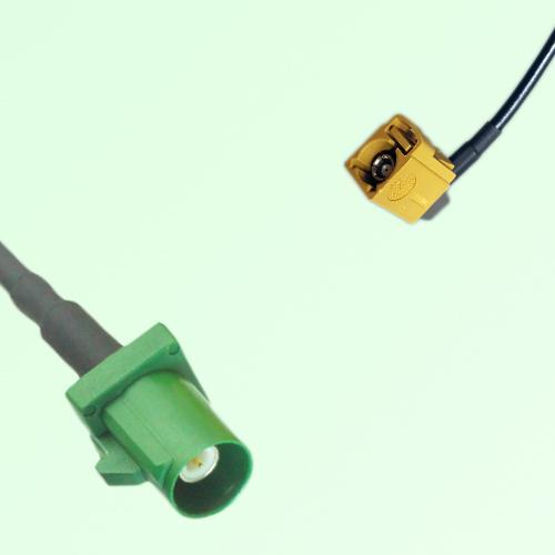 FAKRA SMB E 6002 green Male Plug to K 1027 Curry Female Jack RA Cable