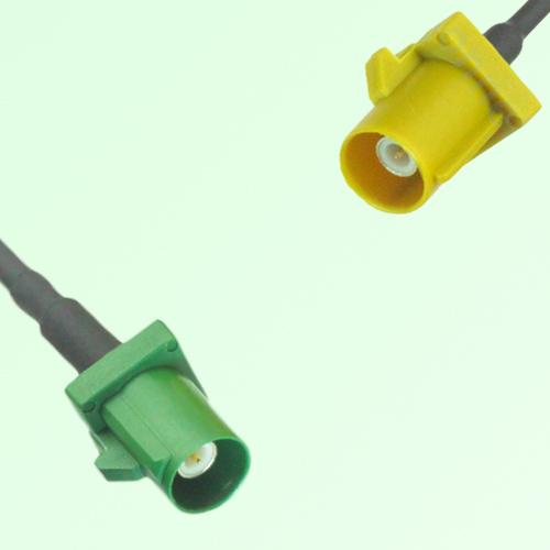 FAKRA SMB E 6002 green Male Plug to K 1027 Curry Male Plug Cable