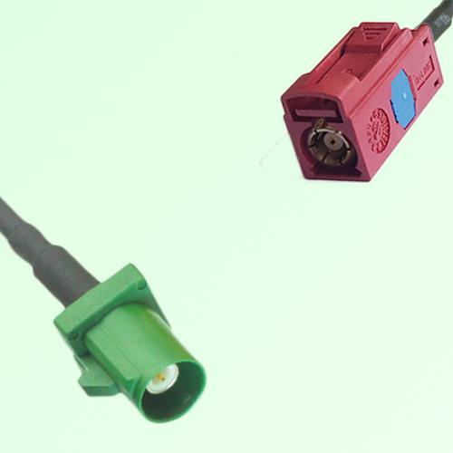 FAKRA SMB E 6002 green Male Plug to L 3002 carmin red Female Cable