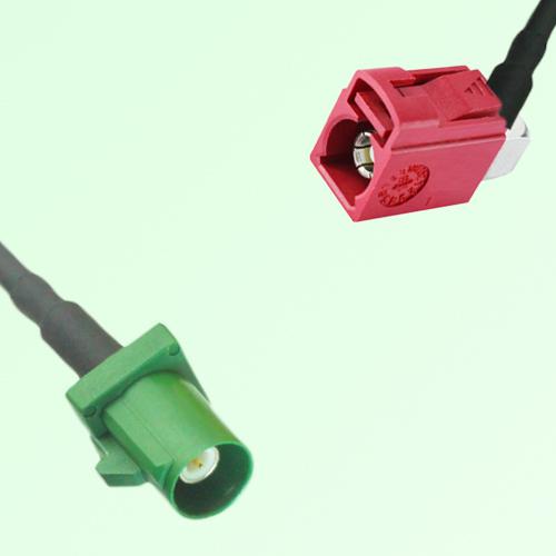 FAKRA SMB E 6002 green Male to L 3002 carmin red Female RA Cable