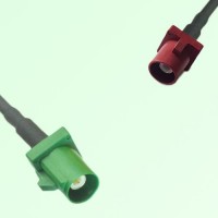FAKRA SMB E 6002 green Male Plug to L 3002 carmin red Male Plug Cable