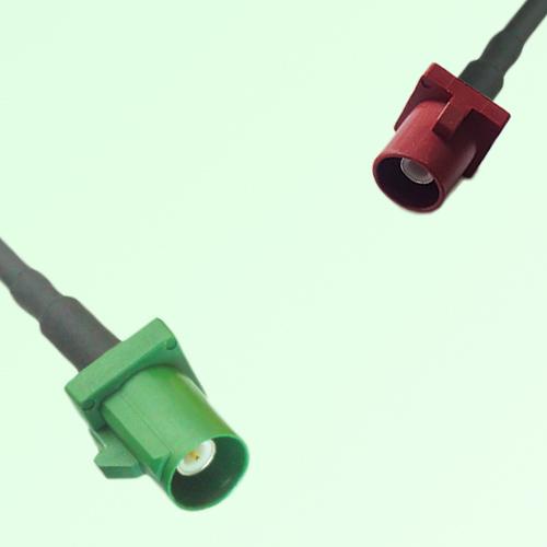 FAKRA SMB E 6002 green Male Plug to L 3002 carmin red Male Plug Cable