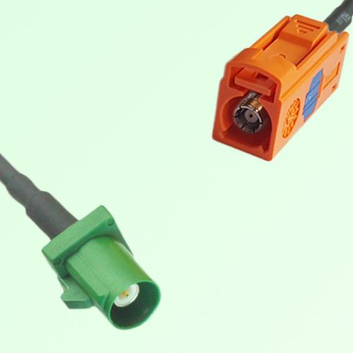 FAKRA SMB E 6002 green Male Plug to M 2003 pastel orange Female Cable