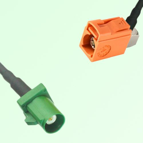 FAKRA SMB E 6002 green Male to M 2003 pastel orange Female RA Cable