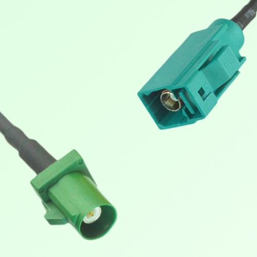 FAKRA SMB E 6002 green Male Plug to Z 5021 Water Blue Female Cable