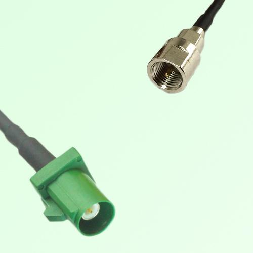 FAKRA SMB E 6002 green Male Plug to FME Male Plug Cable