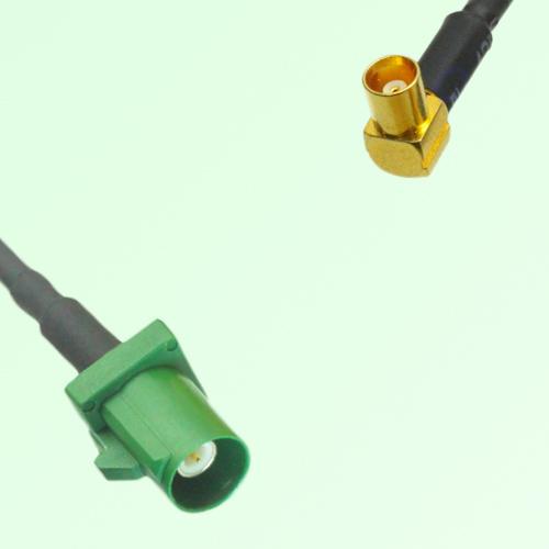 FAKRA SMB E 6002 green Male Plug to MCX Female Jack Right Angle Cable
