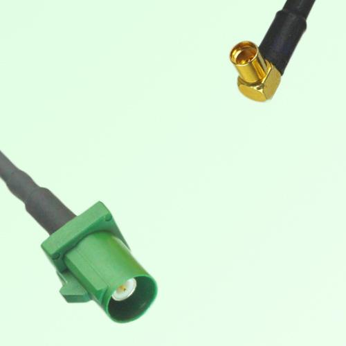 FAKRA SMB E 6002 green Male Plug to MMCX Female Jack Right Angle Cable
