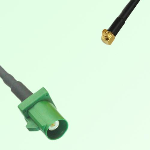 FAKRA SMB E 6002 green Male Plug to MMCX Male Plug Right Angle Cable