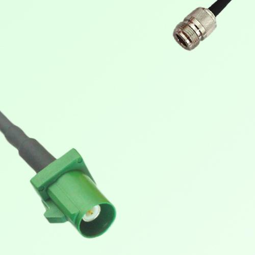 FAKRA SMB E 6002 green Male Plug to N Female Jack Cable