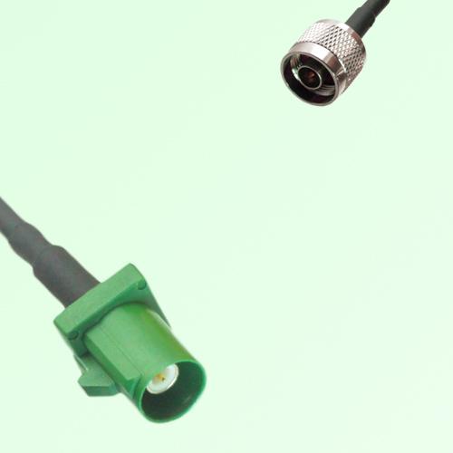 FAKRA SMB E 6002 green Male Plug to N Male Plug Cable