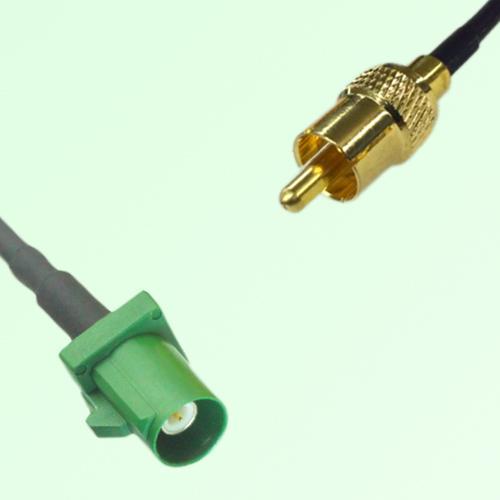 FAKRA SMB E 6002 green Male Plug to RCA Male Plug Cable