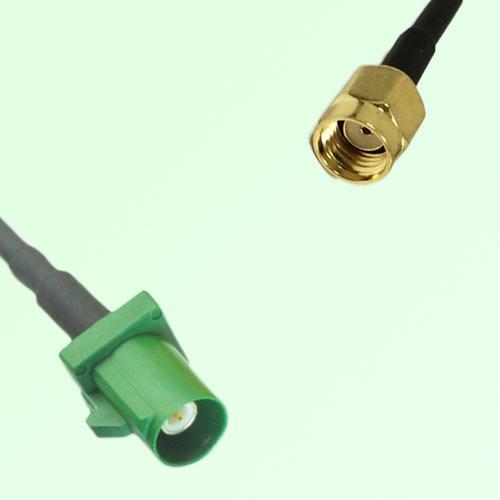 FAKRA SMB E 6002 green Male Plug to RP SMA Male Plug Cable
