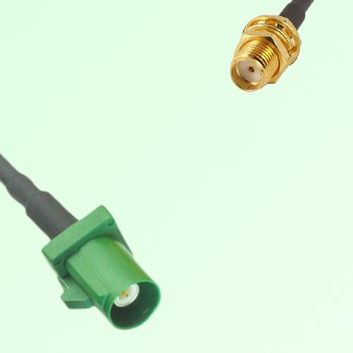 FAKRA SMB E 6002 green Male Plug to SMA Bulkhead Female Jack Cable