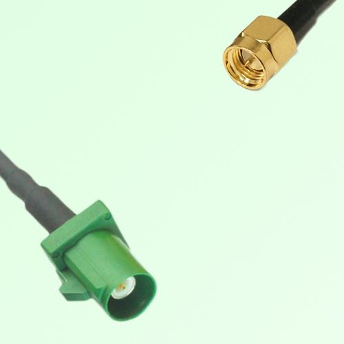 FAKRA SMB E 6002 green Male Plug to SMA Male Plug Cable