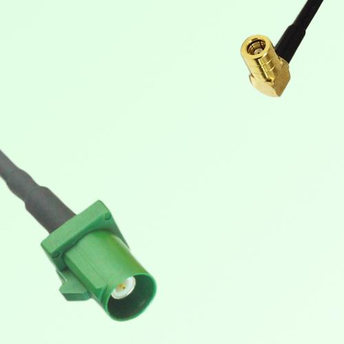 FAKRA SMB E 6002 green Male Plug to SMB Female Jack Right Angle Cable