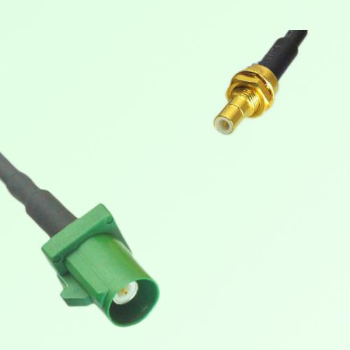 FAKRA SMB E 6002 green Male Plug to SMB Bulkhead Male Plug Cable