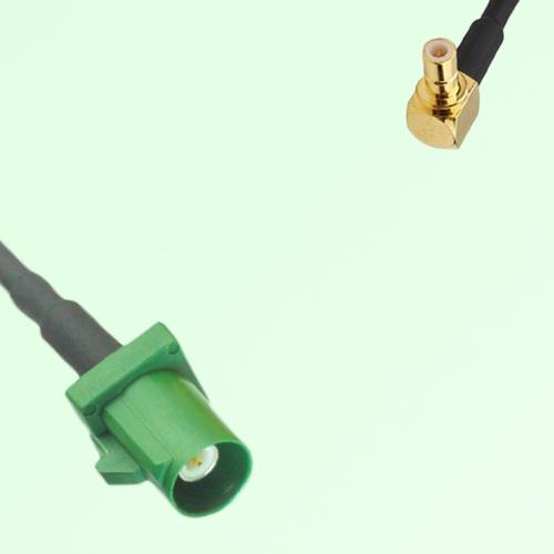 FAKRA SMB E 6002 green Male Plug to SMB Male Plug Right Angle Cable