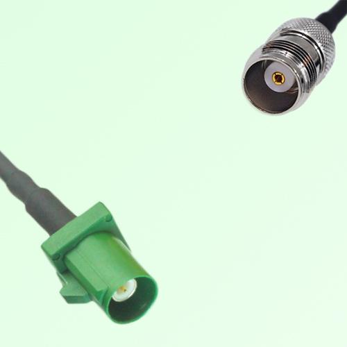 FAKRA SMB E 6002 green Male Plug to TNC Female Jack Cable
