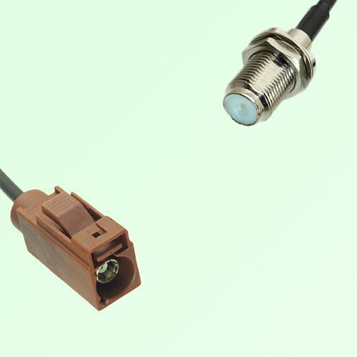 FAKRA SMB F 8011 brown Female Jack to F Bulkhead Female Jack Cable