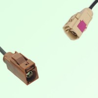 FAKRA SMB F 8011 brown Female Jack to I 1001 beige Female Jack Cable