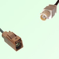 FAKRA SMB F 8011 brown Female Jack to I 1001 beige Male Plug Cable