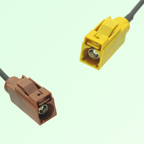 FAKRA SMB F 8011 brown Female Jack to K 1027 Curry Female Jack Cable
