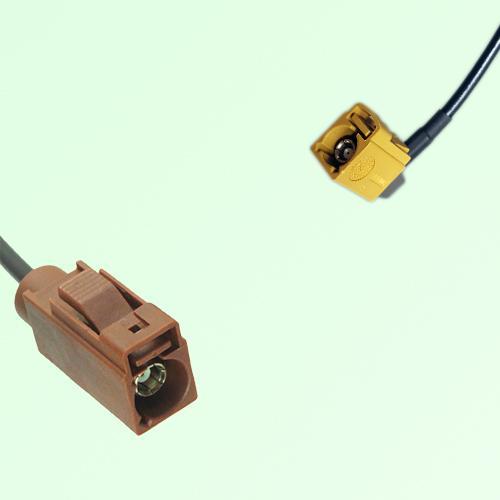 FAKRA SMB F 8011 brown Female Jack to K 1027 Curry Female RA Cable