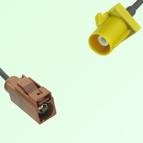 FAKRA SMB F 8011 brown Female Jack to K 1027 Curry Male Plug Cable