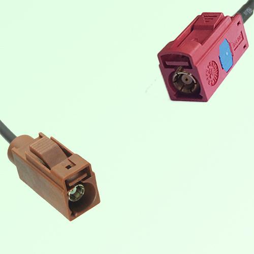FAKRA SMB F 8011 brown Female Jack to L 3002 carmin red Female Cable