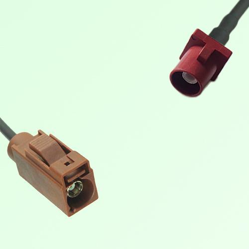 FAKRA SMB F 8011 brown Female Jack to L 3002 carmin red Male Cable